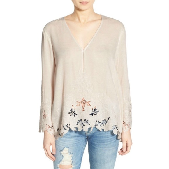 ASTR The Label Embroidered Bell Sleeve Top - Picture 1 of 6